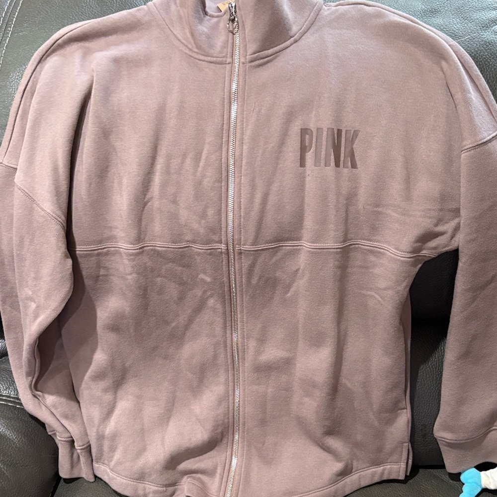 Victoria secret Pink fleece sweatshirt brown fleece zip up